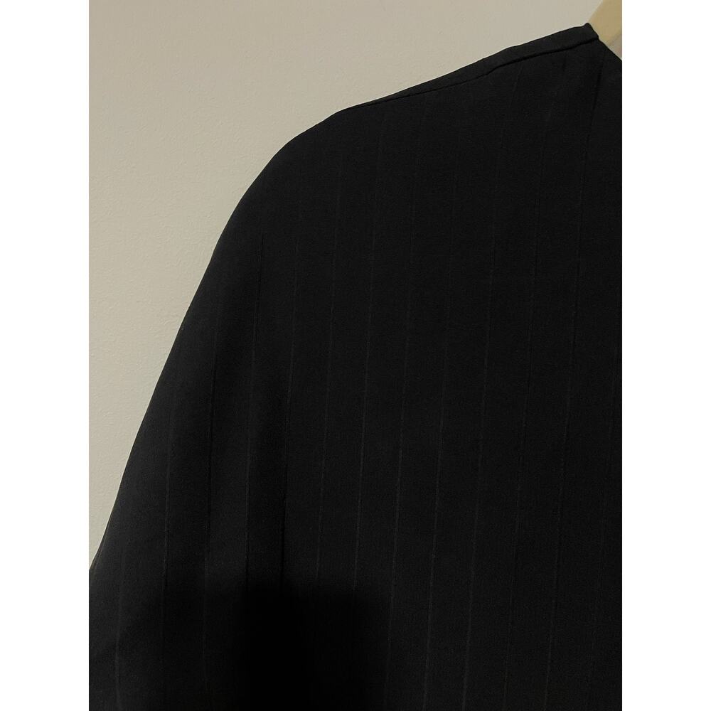 M.M LaFleur Tina Front Twist Black Stripe Short Sleeve Dress Size L - Picture 7 of 8